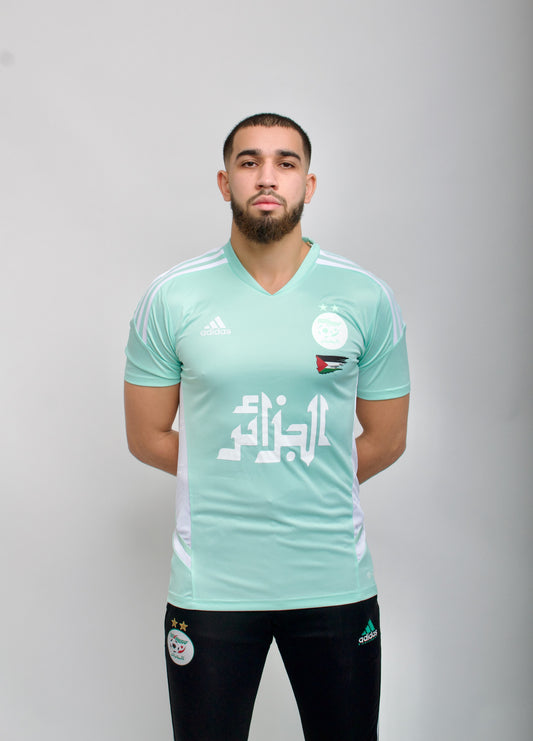 MAILLOT ALGERIE X PALESTINE VERT PASTEL 2023