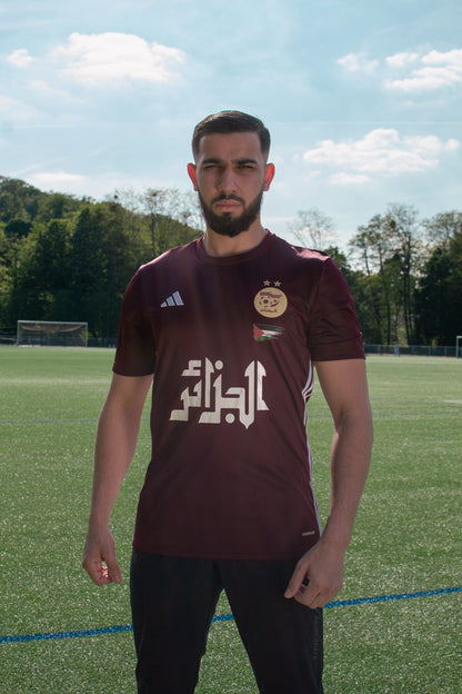 MAILLOT ALGERIE X PALESTINE ROUGE BORDEAUX 2024