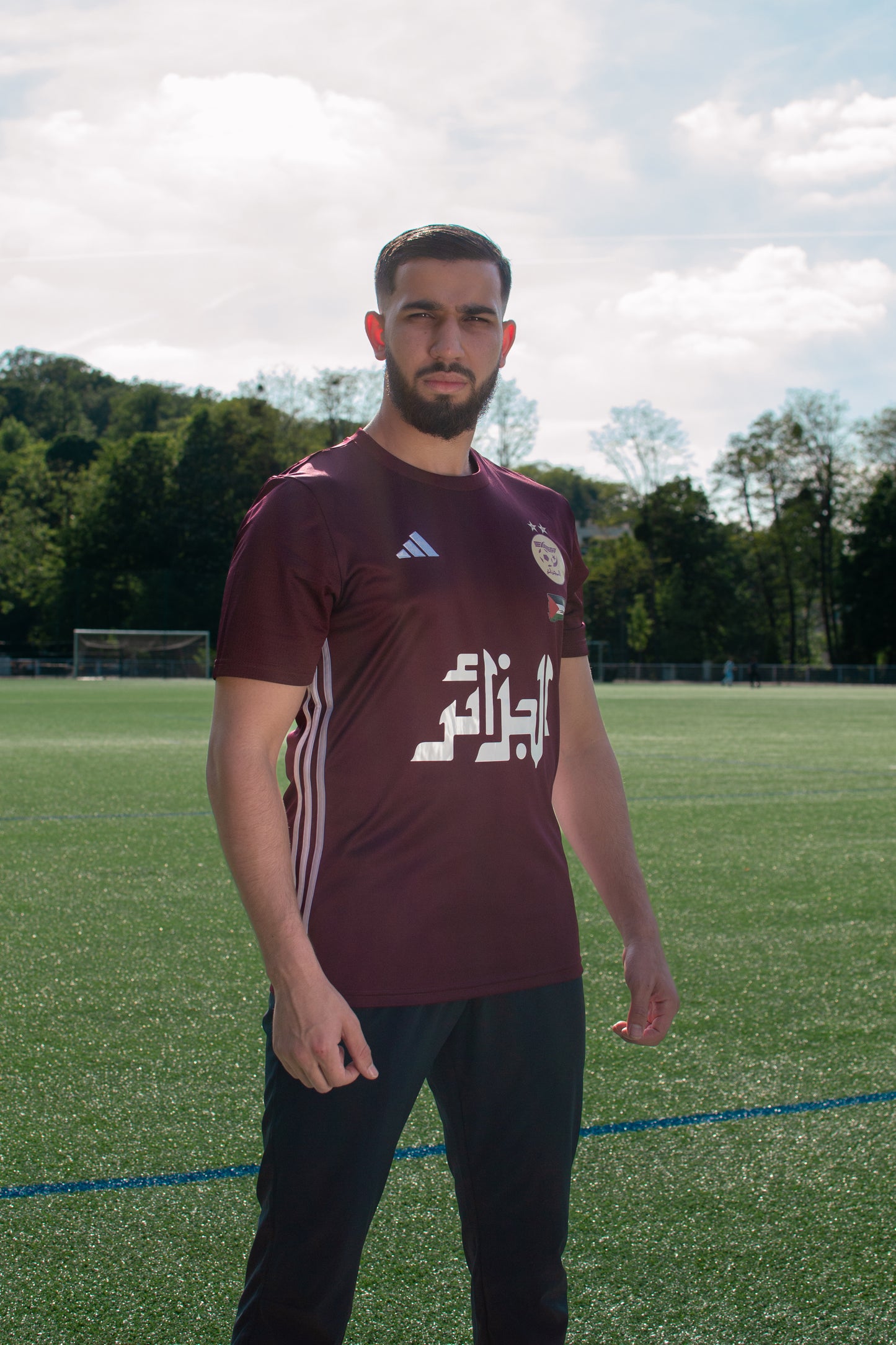 MAILLOT ALGERIE X PALESTINE ROUGE BORDEAUX 2024